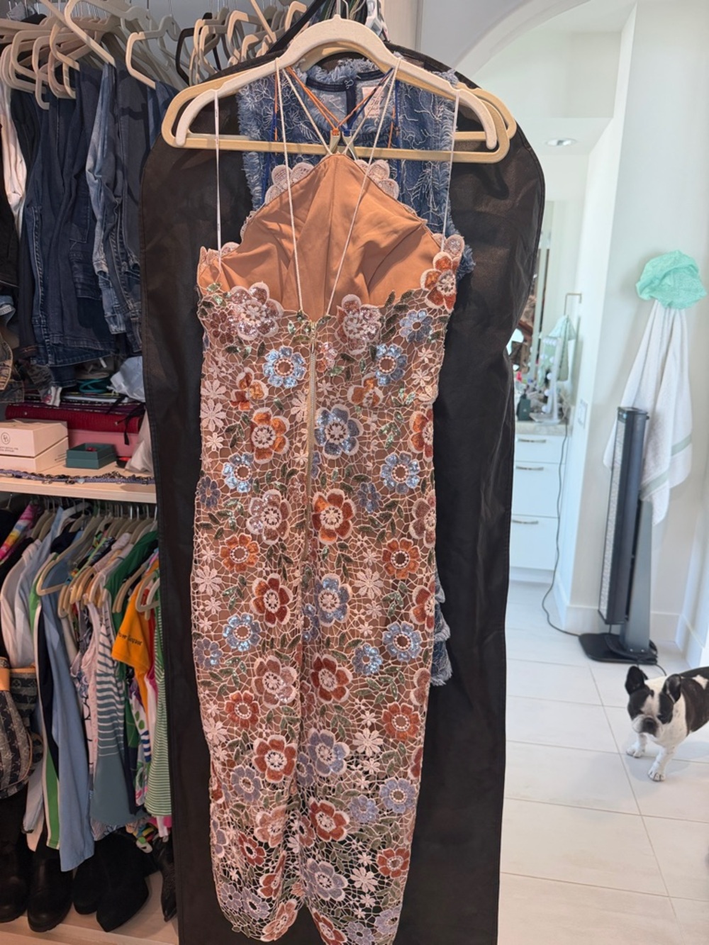 Elliatt Floral Lace Halter Covelline Dress - Picture 7 of 9